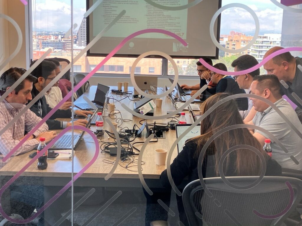 Multidisciplinary team involved in the design and implementation of the national interoperability platform, highlighting collaboration across public and private sectors.